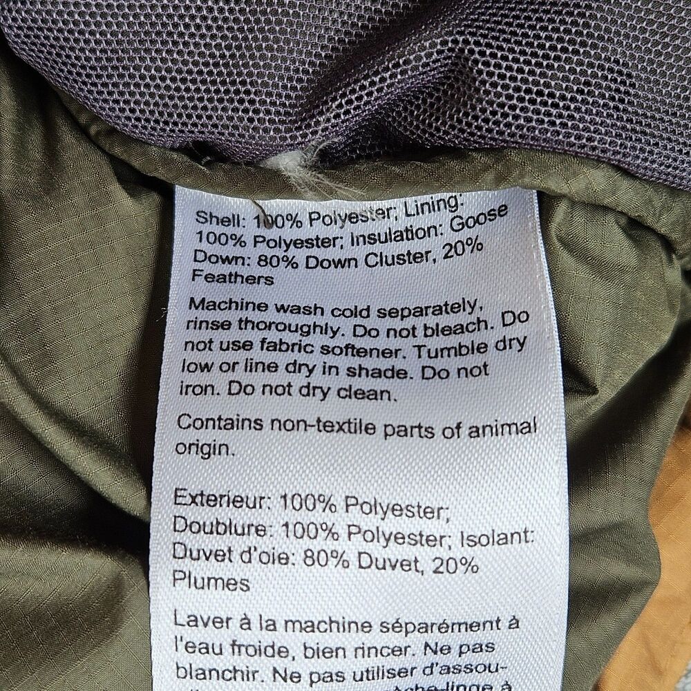 Outdoor Research Goose Down Puffy 2 Tone Vest Men's Size Large Mustard/Olive - Picture 12 of 12